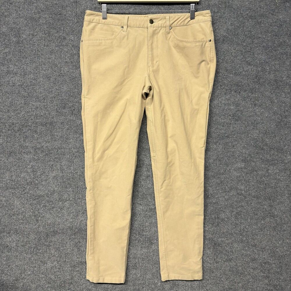 Lululemon Pants Mens 34x30 Beige Twill Stretch Khakis Casual Chino Travel Preppy